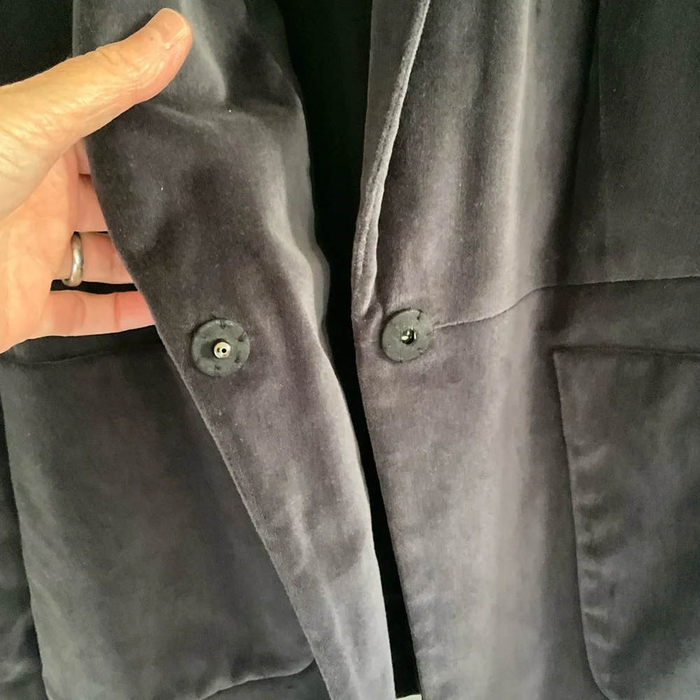Rebecca Taylor Blue Stretch Velvet Blazer